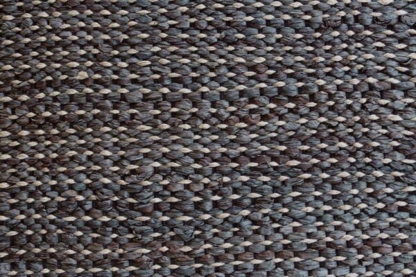 Kiaat Dyed Dark Brown Raffia with alternating polycotton carpet