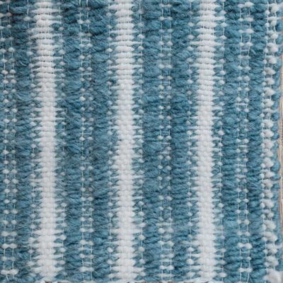 Aqua Turquoise & Chalk Ribbed White warp