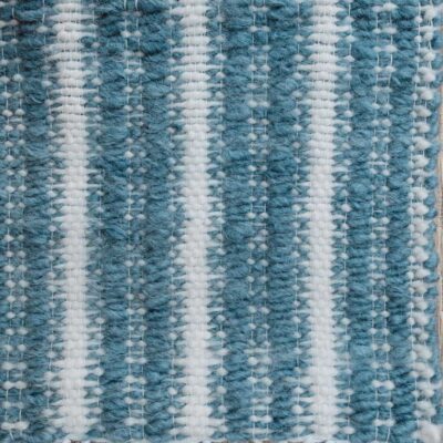 Aqua Turquoise & Chalk Ribbed White warp