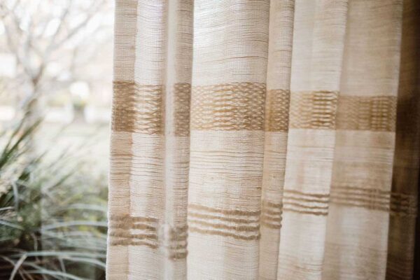 Chalk mohair and fawn pattern Bushmans Kloof curtain