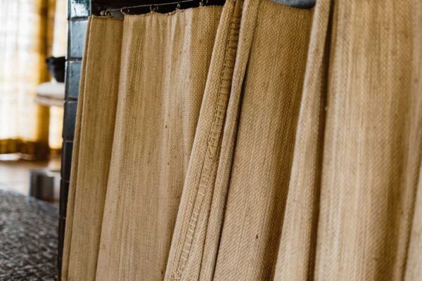 Raffia curtain used in a kitchen